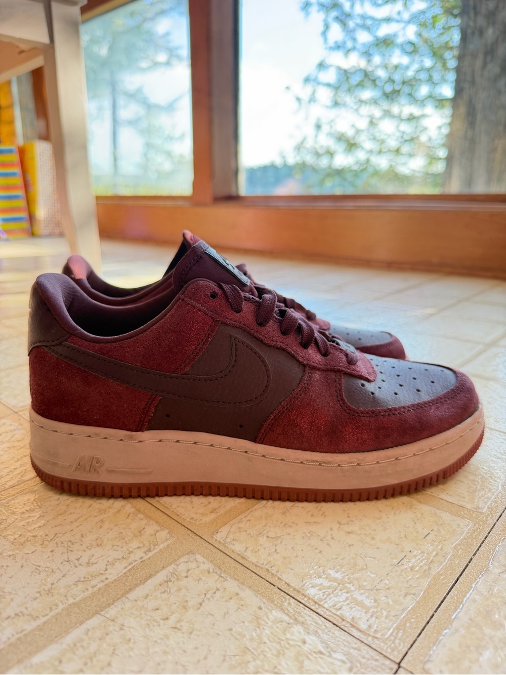 Women’s Burgundy Suede Low-Top Sneakers